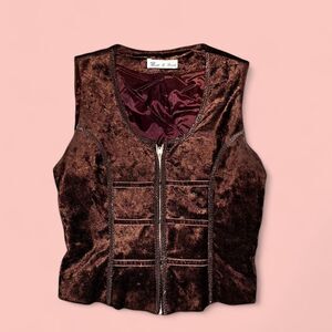 Women's Brown zip up vest